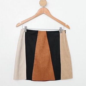 🏺 NWOT ZARA Faux Suede Patchwork Skirt 🏺